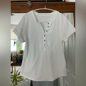 Women's White Button-Up Top